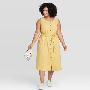 Ava and Viv sleeveless button-up dress